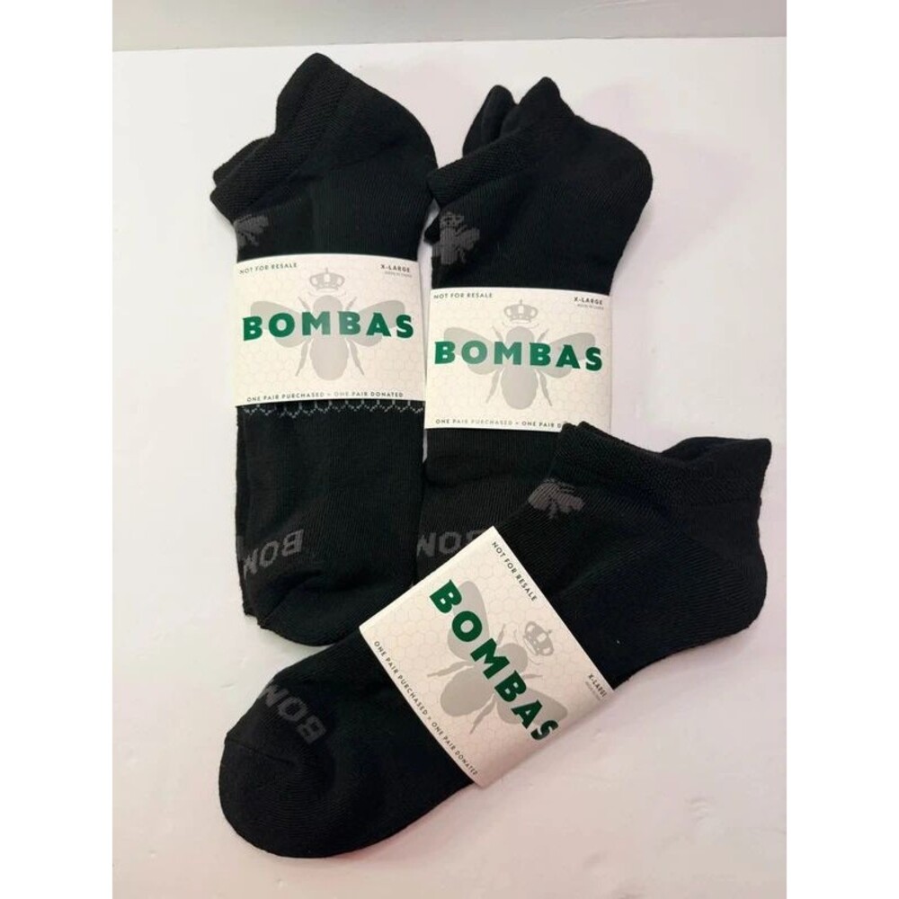Bombas Ankle Socks 3 Pack Black Size XLarge